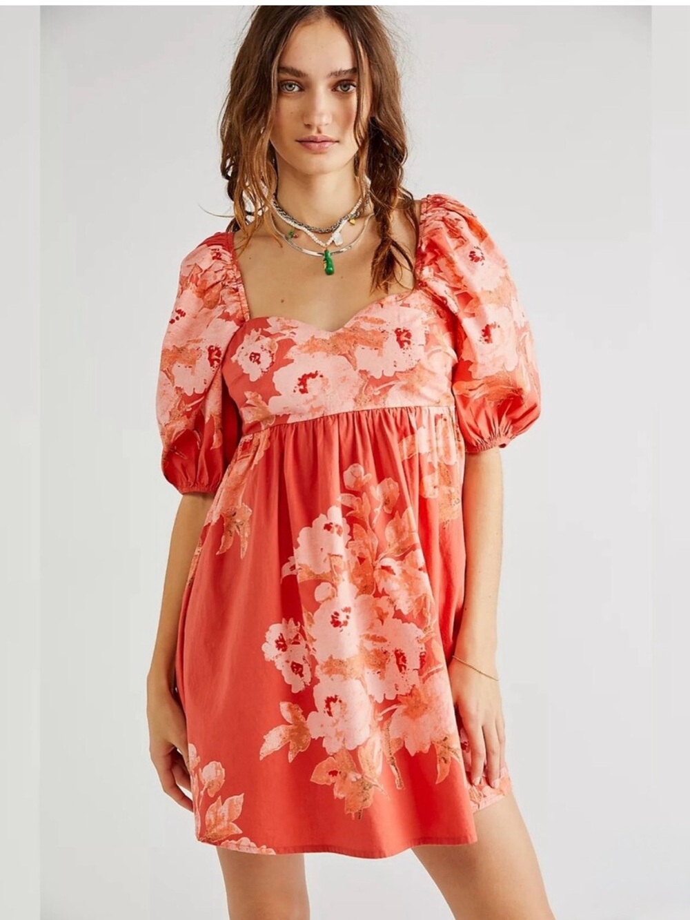 Free People Peony Babydoll Mini Dress
Pink Floral Size Large